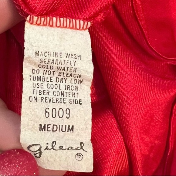 Vintage Gilead Red Satin Lace Nightgown‎ - Size Medium - Made in USA - Picture 4 of 8